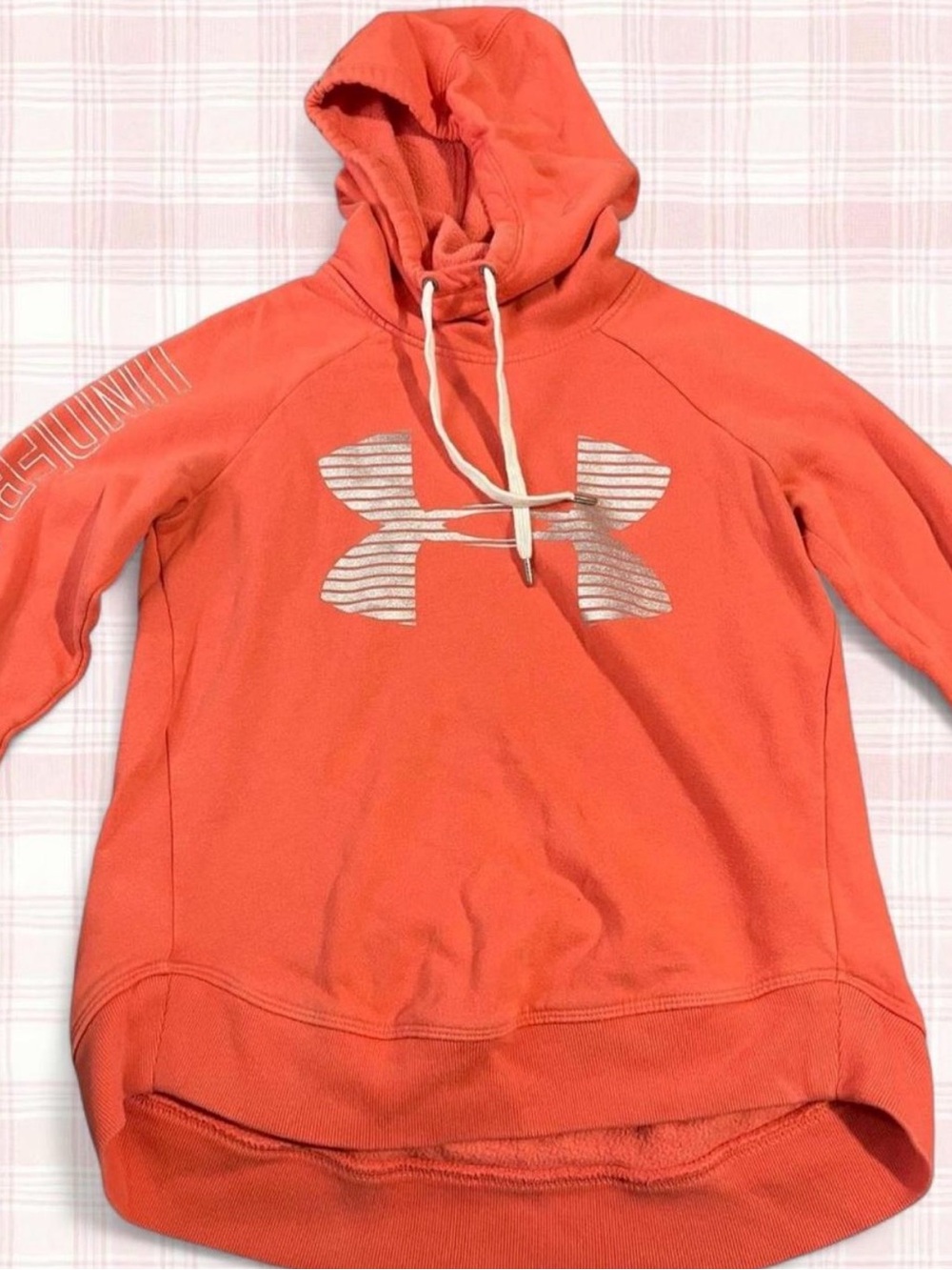 Under Armour Women's Coral Orange Logo Pullover Hoodie